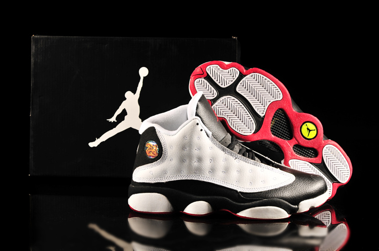 2013 Air Jordan 13 White Black Red Shoes