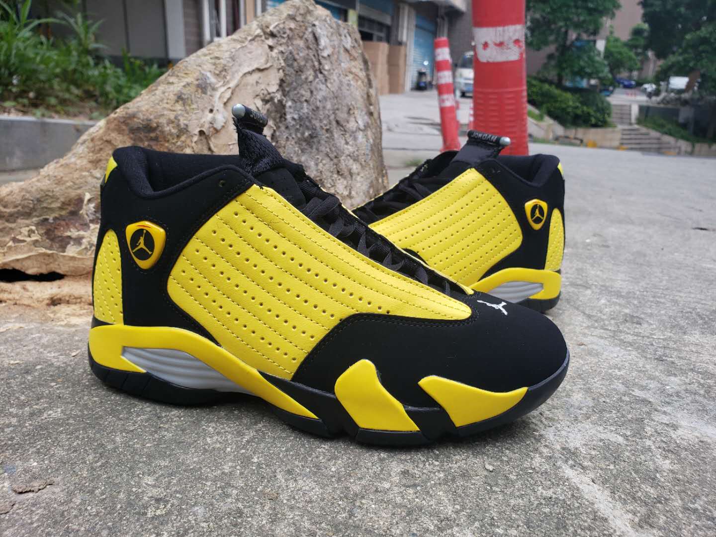 jordan 14s yellow and black