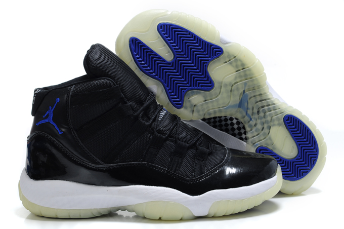 black and white and blue jordans