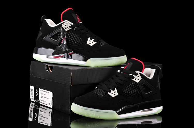 New Arrival Jordan 4 Midnigh Black Red For Women