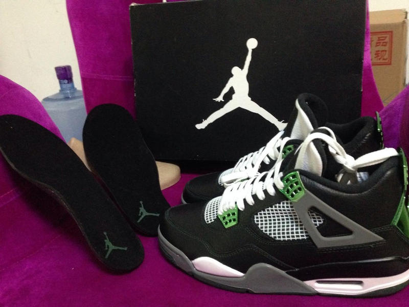 Air Jordan 4 Oregon Ducks The Big O Black Green White Shoes