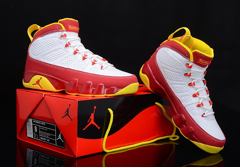 red and yellow jordans