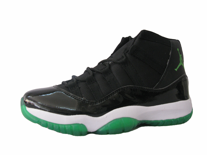 jordan black and green shoes