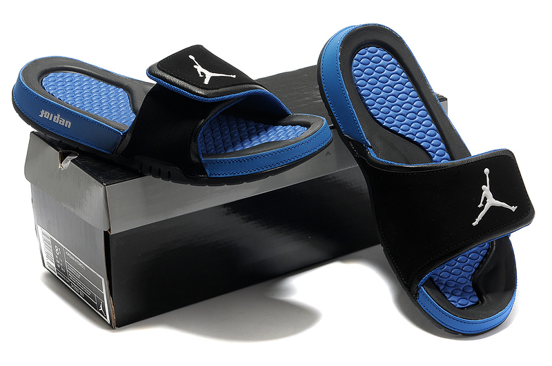 Air Jordan Slipper Black Blue