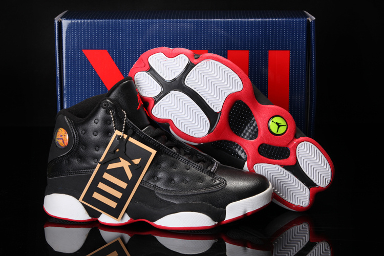 Cool Summer Air Jordan 13 Black White Red Shoes