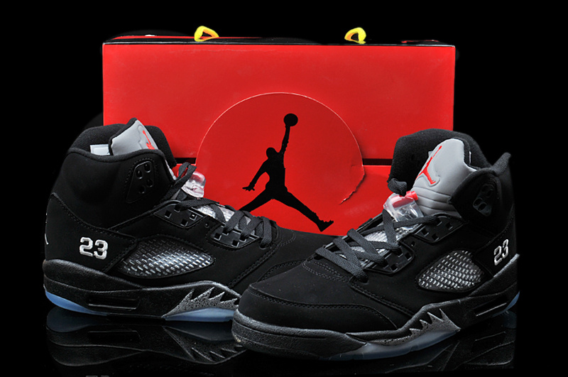 New Arrival Hardback Air Jordan 5 All Black Shoes