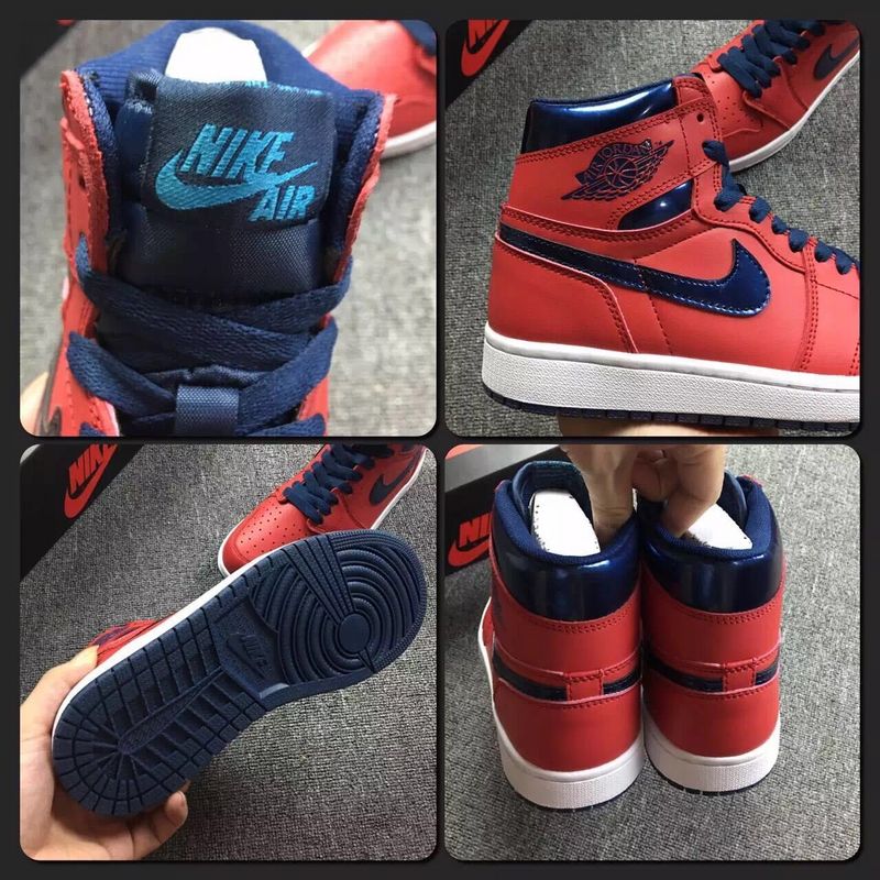 New Air Jordan 1 Retro David Letterman Red Blue White Shoes