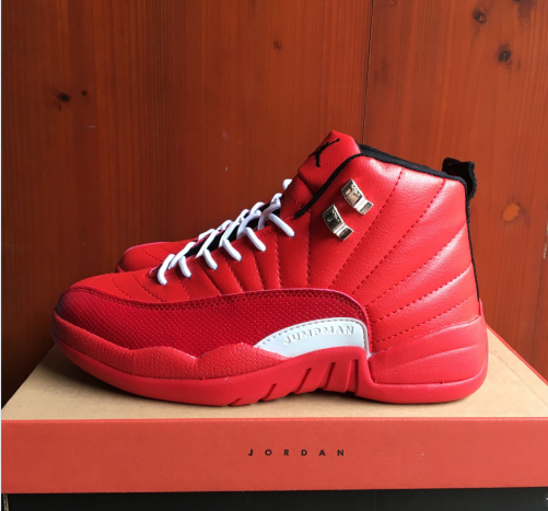 New Air Jordan 12 Retro Hot Red White Shoes