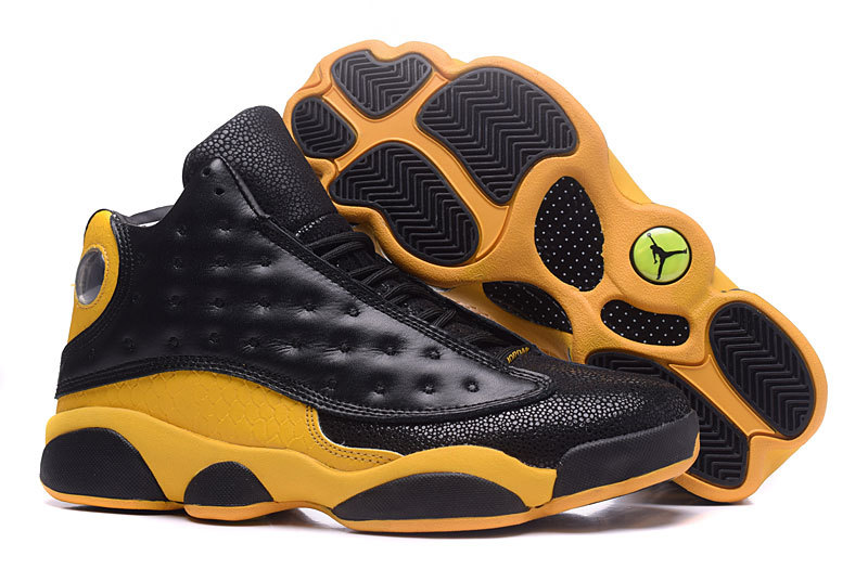 black & yellow jordan 13s