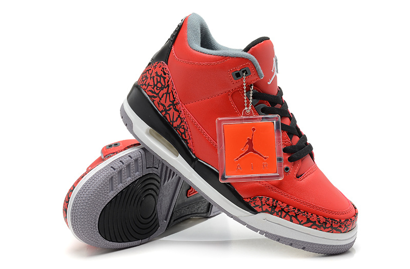 2013 Air Jordan 3 Black Red White Shoes