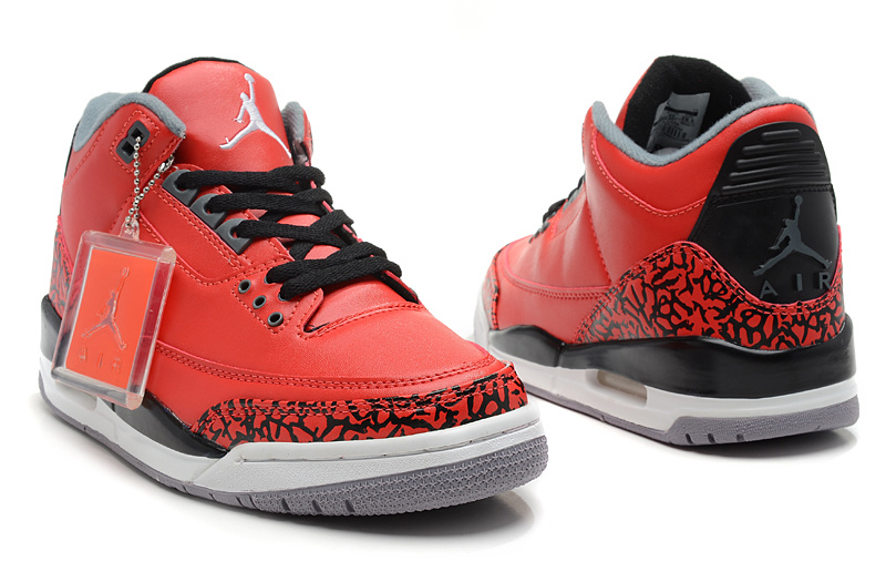 2013 Air Jordan 3 Black Red White Shoes