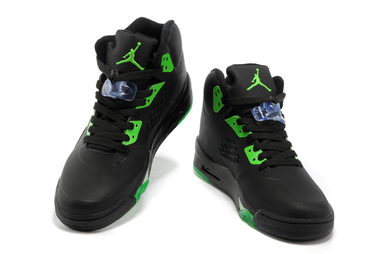 New Air Jordan Retro 5 Black Green Shoes