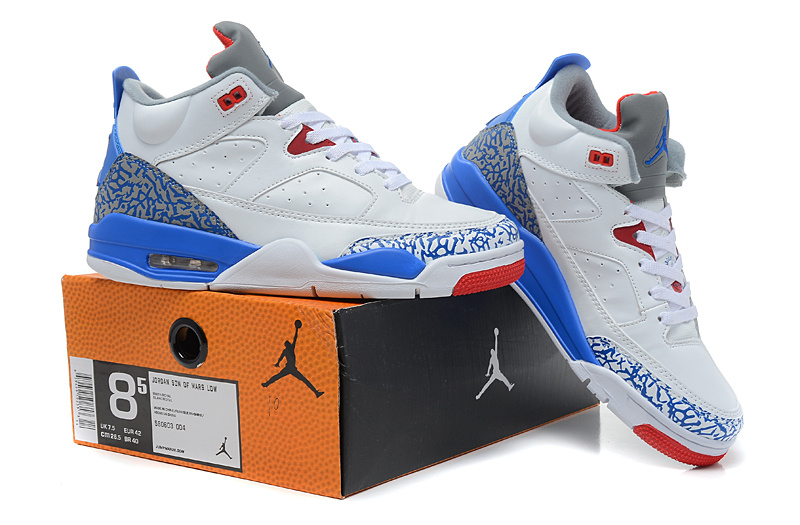 New Arrival Air Jordan Spizike White Blue Red Shoes