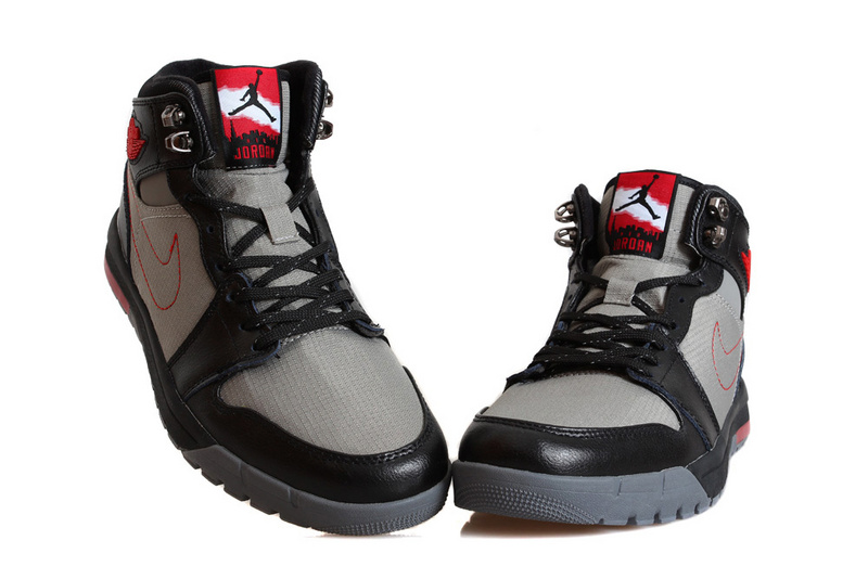 Jordan 1 Trek Black Grey Red Climbing Shoes