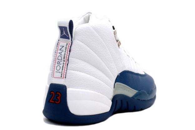 Jordan 12 Retro white french blue metallic silver shoes