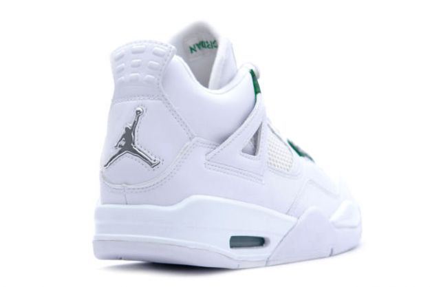 Jordan 4 Retro white chrome green shoes